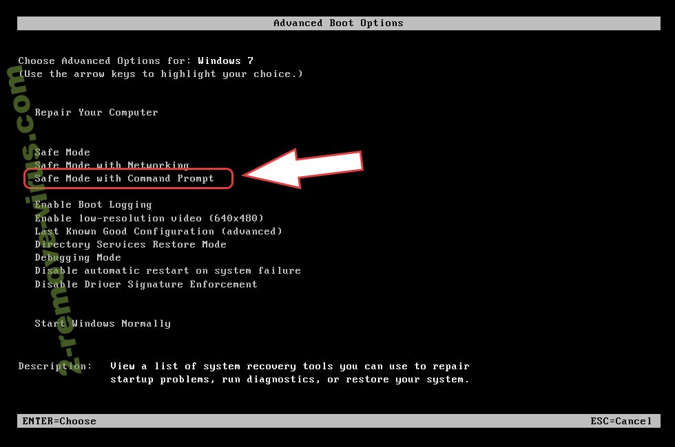 Remove .Yarraq file ransomware - boot options