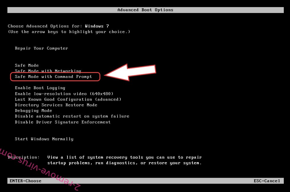 Remove REIG ransomware - boot options