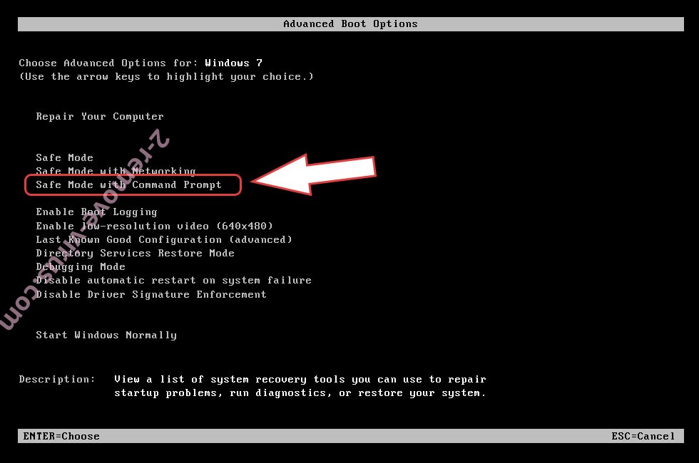Remove Dapo ransomware - boot options