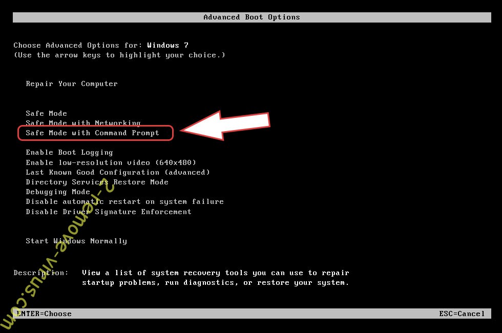 Remove Alienlock ransomware - boot options