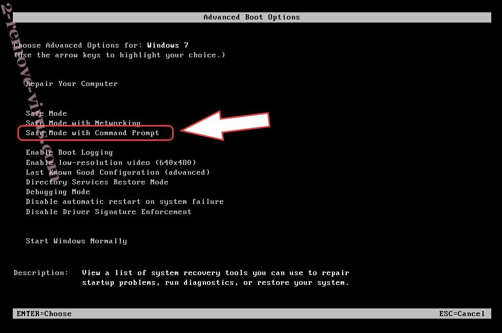 Remove Acuna file ransomware - boot options