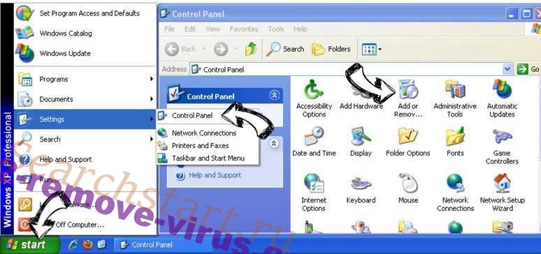 Remove Searchstart.ru from Windows XP
