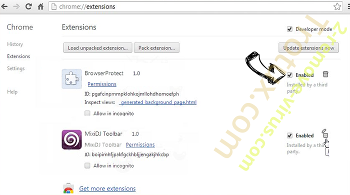 Jabuticaba Chrome extensions disable