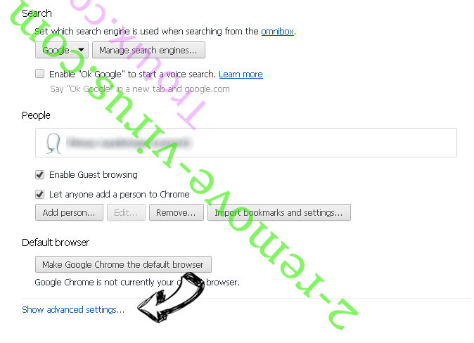 Search.com Chrome settings more