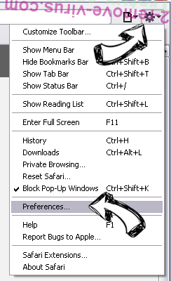 Web Bar toolbar Safari menu