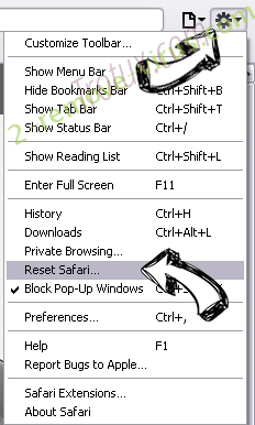 Jabuticaba Safari reset menu