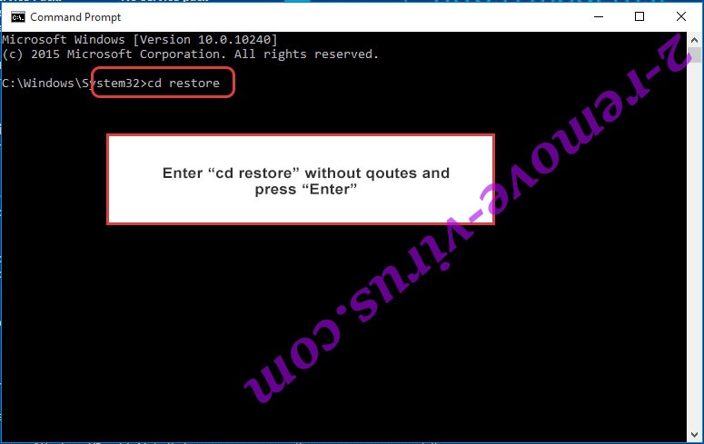 Uninstall Cooper Ransomware Virus - command prompt restore