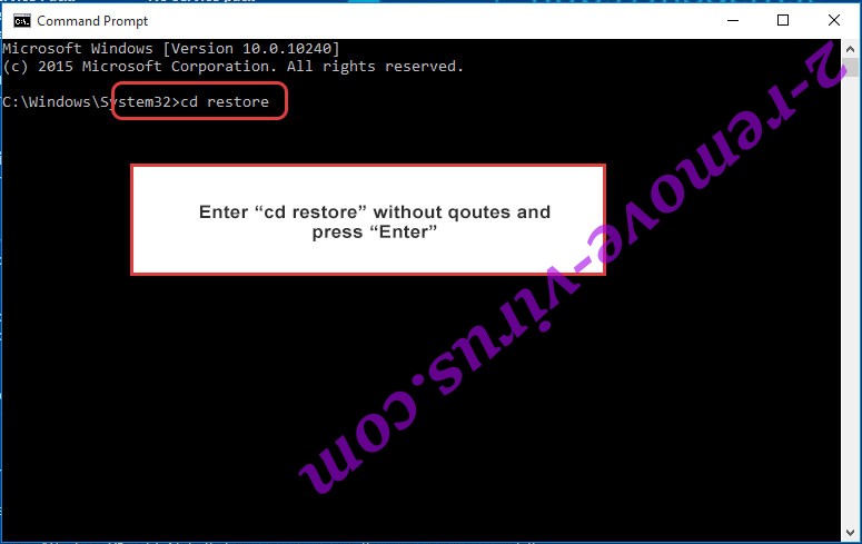 Uninstall Lmas ransomware - command prompt restore