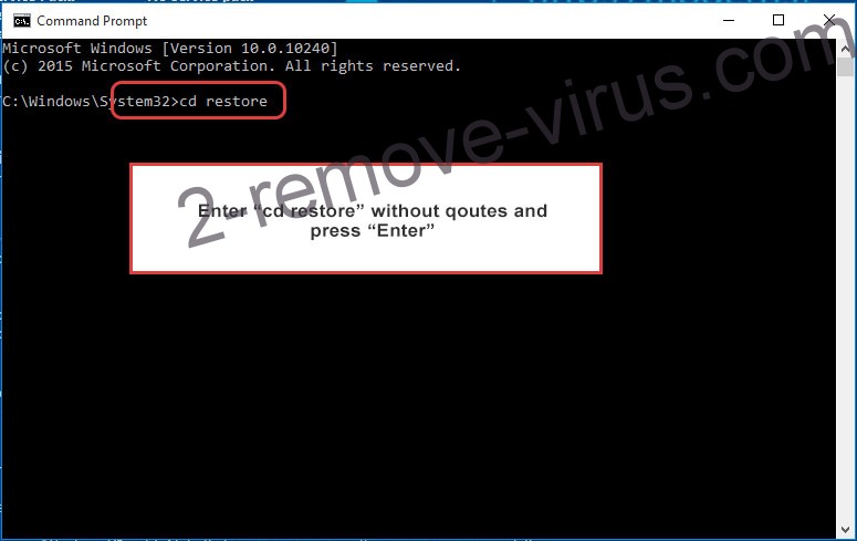 Uninstall Elbie ransomware - command prompt restore