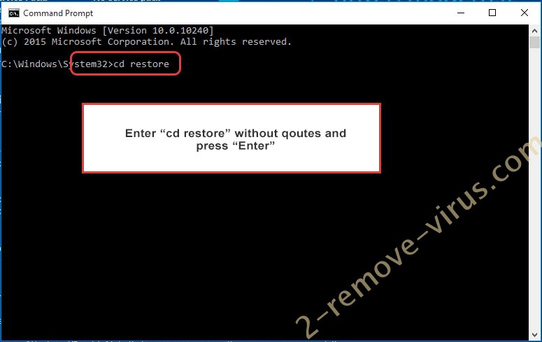 Uninstall .SKUNK File Virus - command prompt restore