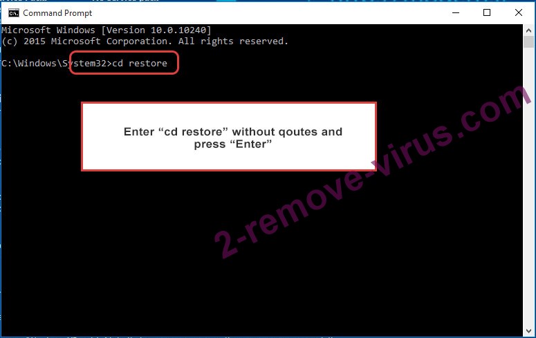 Uninstall DVN Ransomware - command prompt restore