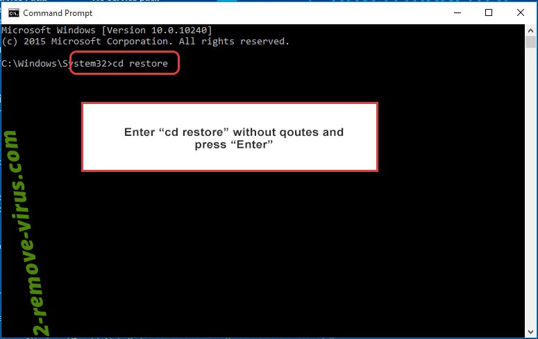 Uninstall Hceem Ransomware - command prompt restore