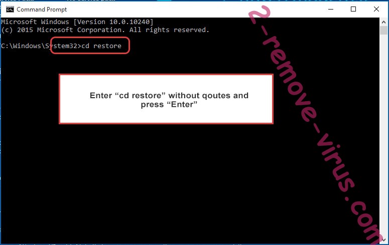 Uninstall FBI screenlocker Virus - command prompt restore