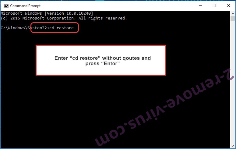 Uninstall Ielock ransomware - command prompt restore