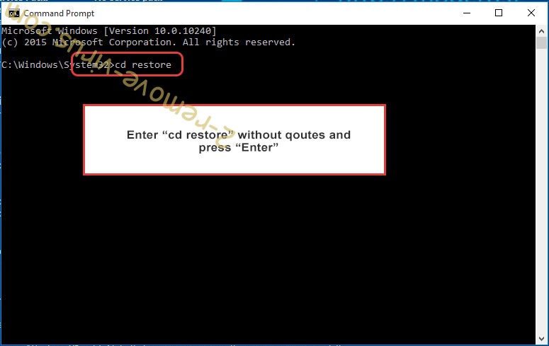 Uninstall Selena Ransomware - command prompt restore