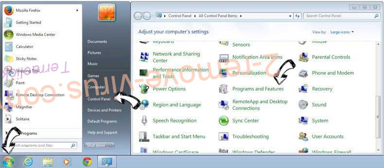 Uninstall Mysearch24.com from Windows 7
