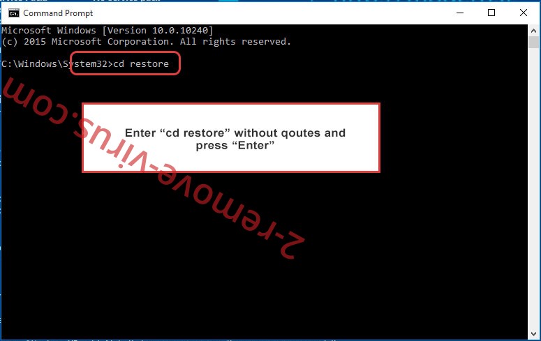 Uninstall OlSaveLock Ransomware - command prompt restore