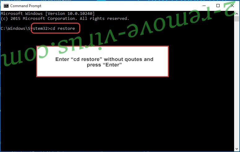 Uninstall FreedomTeam Ransomware virus - command prompt restore