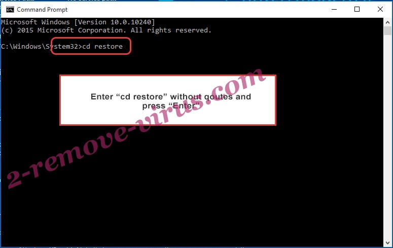 Uninstall Nordteam Ransomware - command prompt restore
