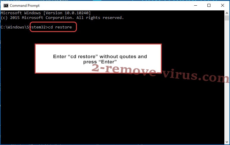 Uninstall Sdkkxbh ransomware - command prompt restore