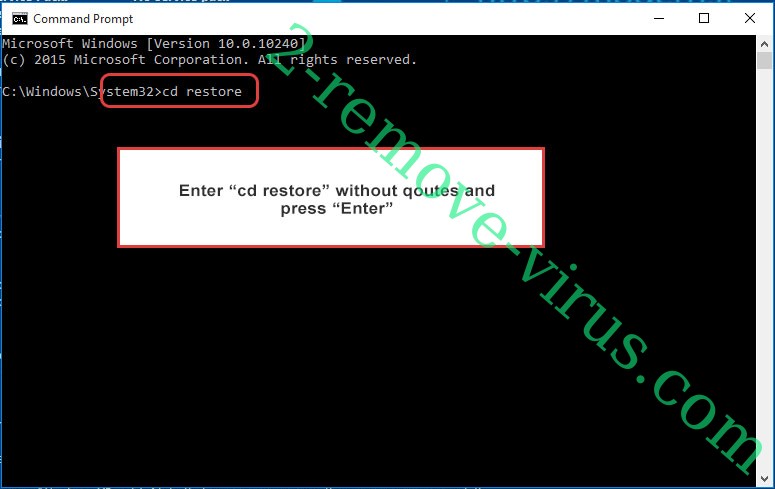 Uninstall CryptoSweetTooth - command prompt restore