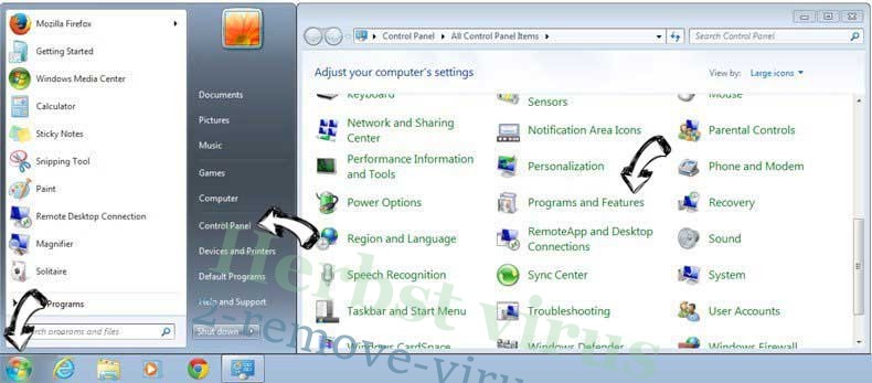 Uninstall Jjuejd.tech pop-up virus from Windows 7