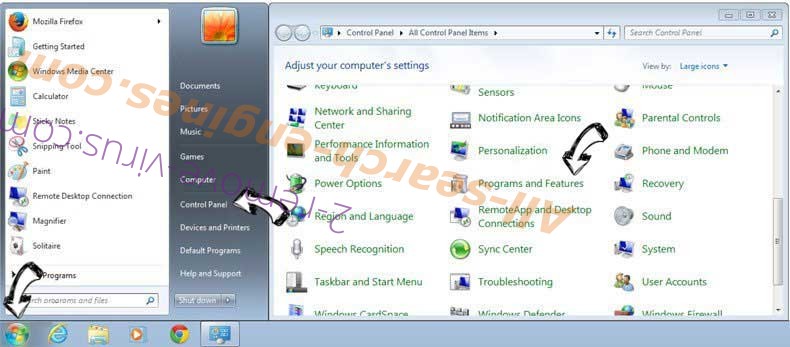 Uninstall Cookies Control extension from Windows 7