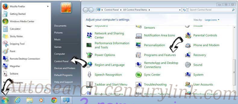 Uninstall Searchjourney.net from Windows 7