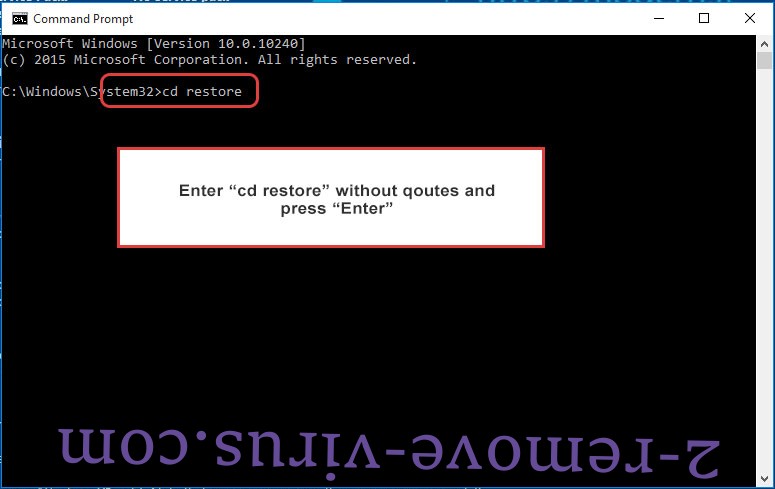 Uninstall .Jjww Ransomware Virus - command prompt restore