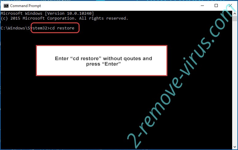 Uninstall Null ransomware - command prompt restore