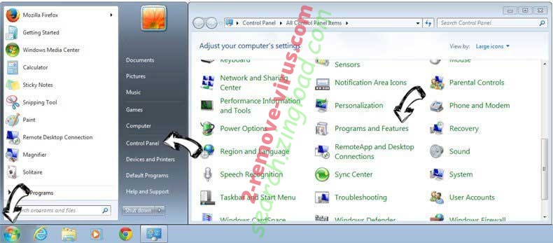 Uninstall ConverterzSearch from Windows 7