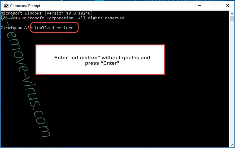 Uninstall .Zepto File Virus - command prompt restore