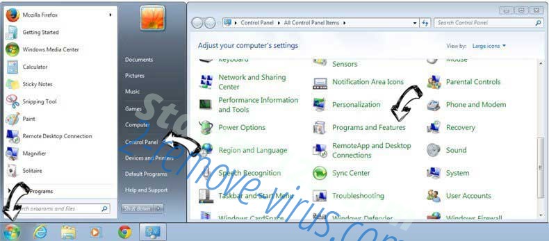 Uninstall Trovi.com from Windows 7