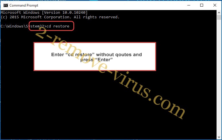 Uninstall Yytw ransomware - command prompt restore