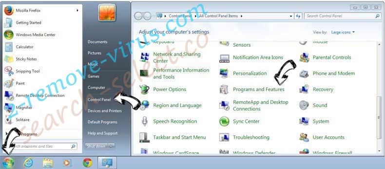 Uninstall Mynewtvsearch.com from Windows 7