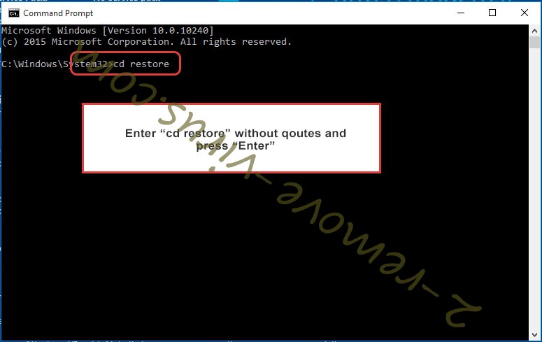 Uninstall BeijingCrypt ransomware - command prompt restore