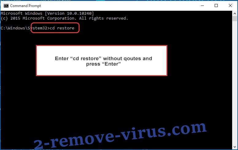 Uninstall Harward ransomware - command prompt restore