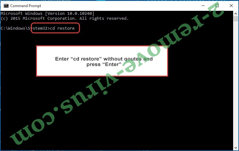 Uninstall AW46 ransomware - command prompt restore