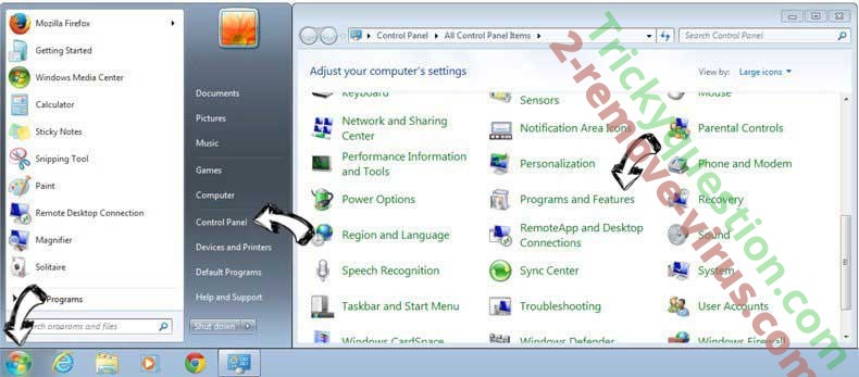 Uninstall Go2news.biz from Windows 7