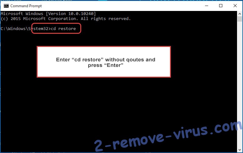 Uninstall 2spyware ransomware - command prompt restore