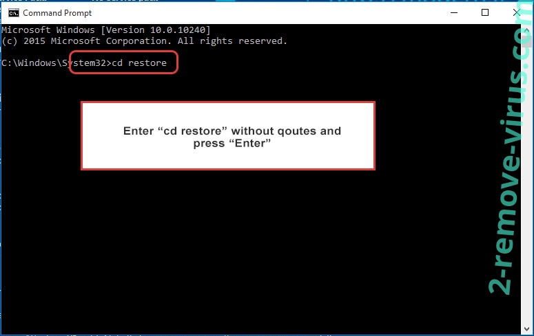 Uninstall Thanatos Rasnsomware - command prompt restore