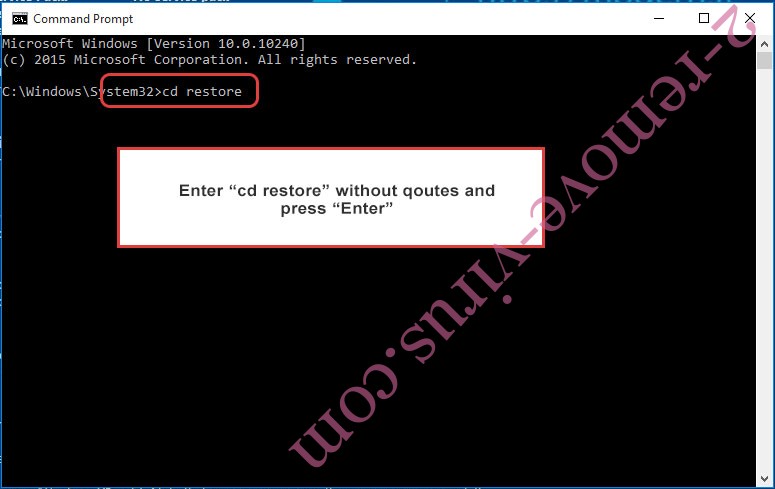 Uninstall BianLian Ransomware - command prompt restore