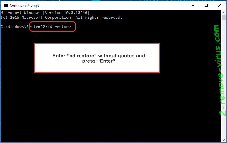 Uninstall .encrypted Files Ransomware - command prompt restore