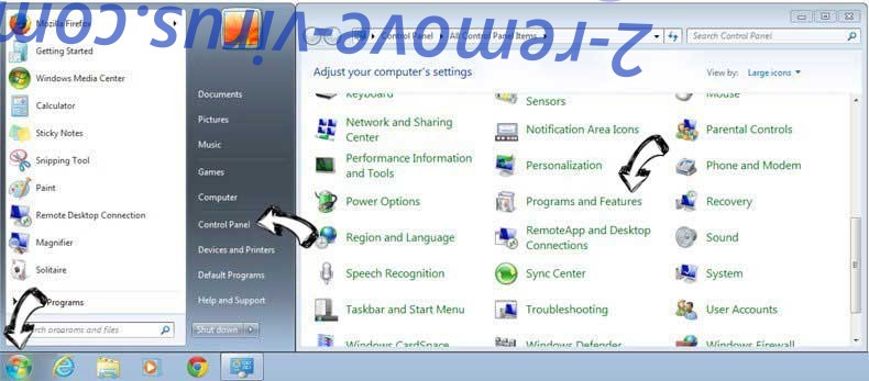 Uninstall Searchsmarters.online from Windows 7