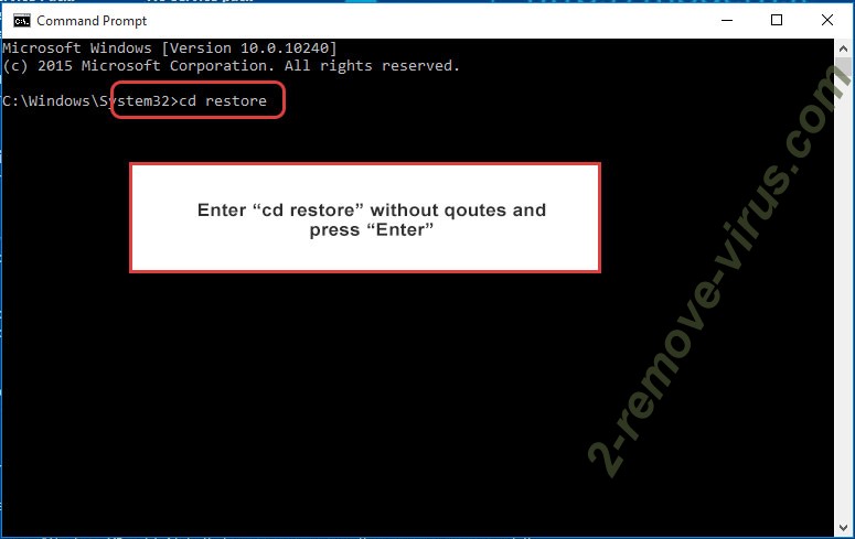 Uninstall Payfast Ransomware - command prompt restore