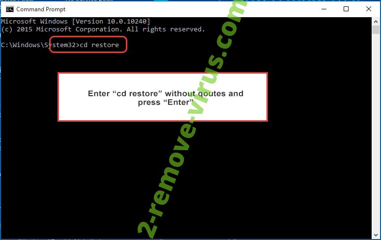 Uninstall Nasıl kaldırılır Eemv Ransomware - command prompt restore