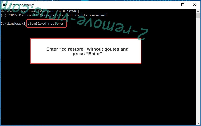 Uninstall Aamv Ransomware - command prompt restore