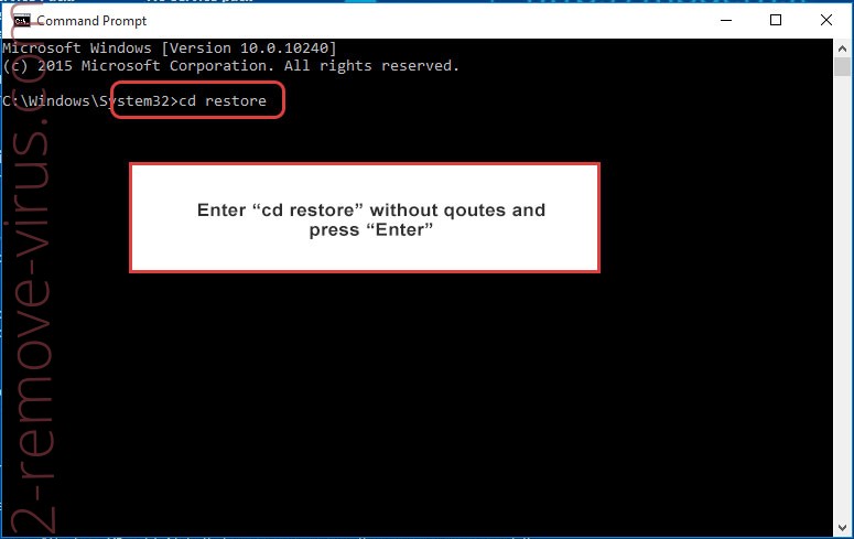 Uninstall Aawt (.aawt) ransomware - command prompt restore