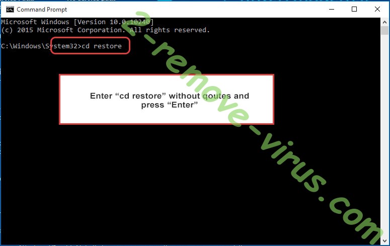 Uninstall Banks ransomware - command prompt restore