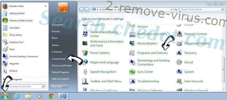 Uninstall Discoveranswer.com from Windows 7